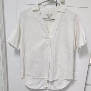 Madewell Cream Short Sleeve Top